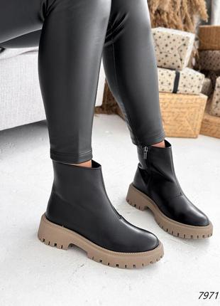 Ботинки кожаные демисезонные, кожаные ботинки tessy весенние 36-40р код 797