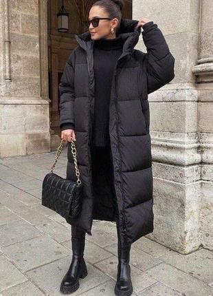 Пальто зимнее женское. теплая зимняя длинная куртка9 фото