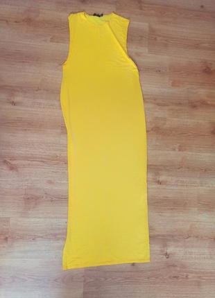 Довге жовте літнє  плаття без рукавів розмір l xl торг2 фото