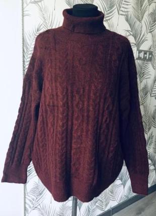 🔥 светр 🔥 світер кофта в’язаний з косами теплий довгий1 фото