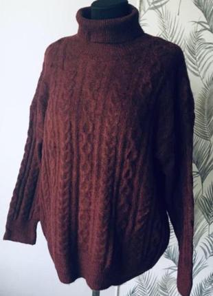🔥 светр 🔥 світер кофта в’язаний з косами теплий довгий2 фото