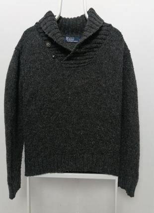 Шерстяной вязаный свитер polo ralph lauren размер l