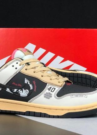 Р. 44,45 кроссовки nike sb dunk low x stussy бежевые  ks 12050