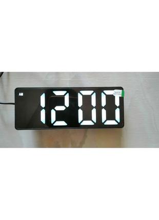 Електронний годинник настільний з led-підсвіткою термометр і будильник електроные часы8 фото