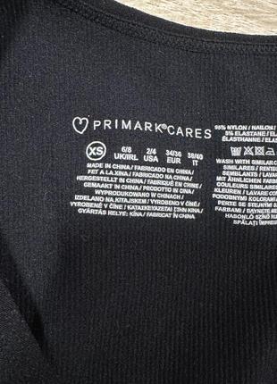 Топ спортивный xs primark черный, футболка в рубчик для тренировок4 фото