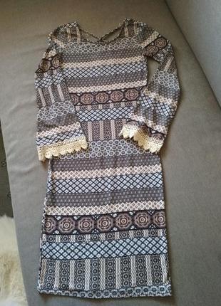 Женское стрейчевое платье с узорами ultra flirt сша, новое, размер м2 фото