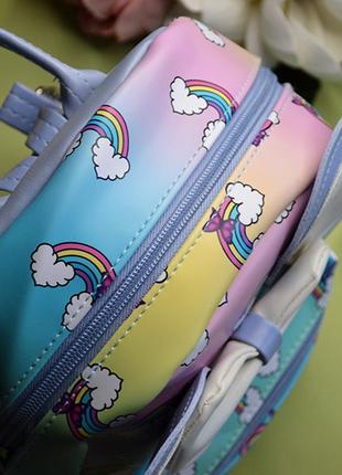 Милый детский рюкзак для девочек с радугой размер: 21х11х23см4 фото