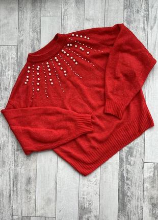 Красный свитер h&m