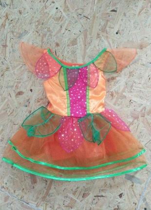 Карнавальное платье тыквы тыквы мандарин, апельсин цветочка 3-4 года продажа1 фото
