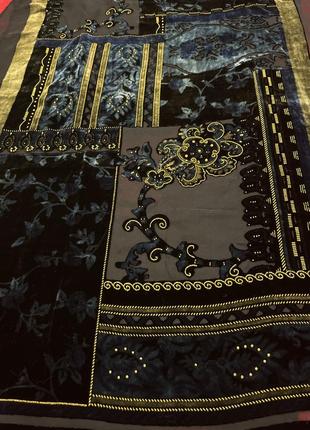 Роскошный шарф натуральный шелк бархат