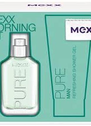 Mexx pure for him подарунковий набір (30мл туалетна\ вода, 50мл гель для душу)2 фото