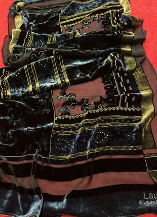 Роскошный шарф натуральный шелк бархат