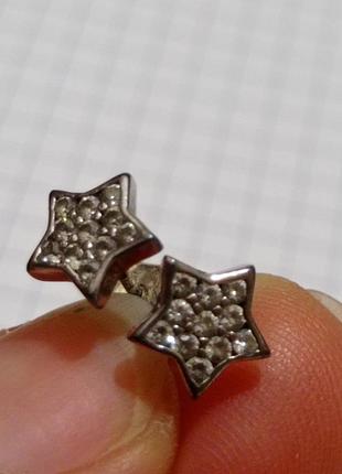 Серьги серебро 925 с фианитом