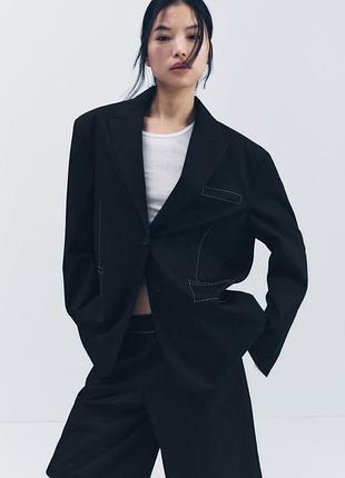 Черный пиджак, блейзер zara