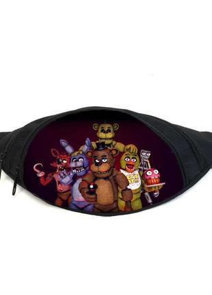 Поясна сумка бананка фнаф аніматроніки (gb-fnaf 5 ночей з фредді 12) gear bag чорна