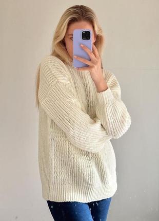 Вязанные свитер джемпер молочный milk jumper knit1 фото