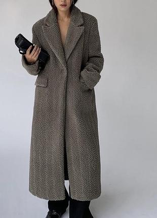 Шуба пальто шубка искусственная, эко-мех, каракуль, тедди, баранчик, оверсайз, прямой крой1 фото