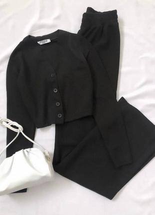 Костюм кофтина+штани колір: чорний , зелений , електрик , малина , молочний , сірий3 фото
