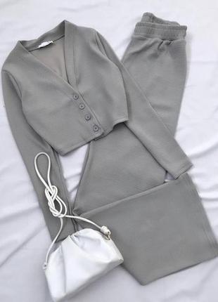Костюм кофтина+штани колір: чорний , зелений , електрик , малина , молочний , сірий6 фото
