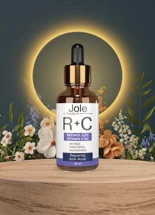 Сироватка з ретинолом і вітаміном c jole retinol 2 + vitamin c5 anti acne serum