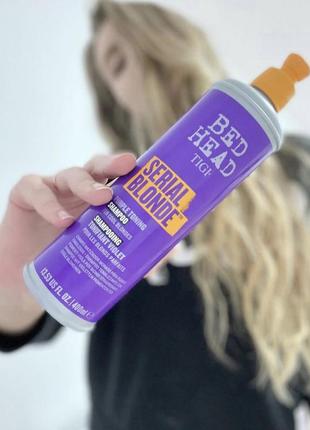 Фиолетовый шампунь против желтизны для блондинок👩🏼 tigi bed head serial blonde purple toning shampoo