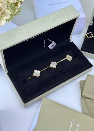 Браслет женский серебро в стиле van cleef & arpels