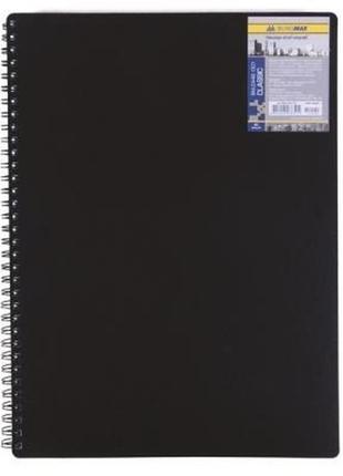 Блокнот buromax spiral side, а6, 80sheets, classic, square, black (bm.2589-001)