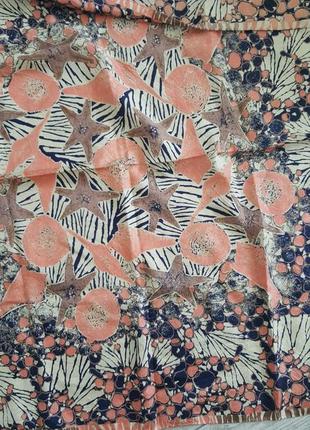 Большой платок из натурального жатого шелка