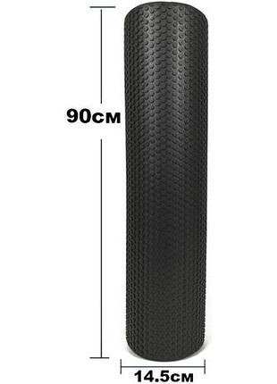 Массажный ролик (валик) для мфр easyfit ef-2034-bk, eva-пена, для йоги и реабилитации, чёрный, 90×14.5 см.
