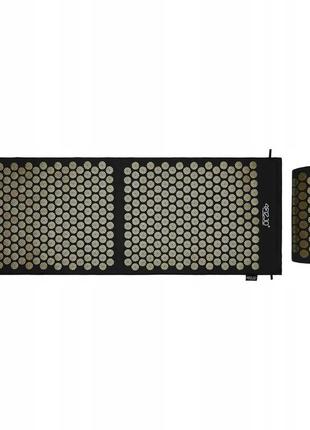 Килимок акупунктурний з валиком 4fizjo аплікатор кузнєцова 128 x 48 см 4fj0346 black/gold4 фото