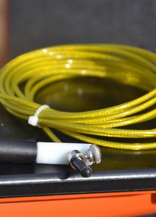 Скакалка швидкісна powerplay 4202 ultra speed rope жовта (2,9m.)9 фото