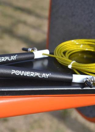 Скакалка швидкісна powerplay 4202 ultra speed rope жовта (2,9m.)7 фото