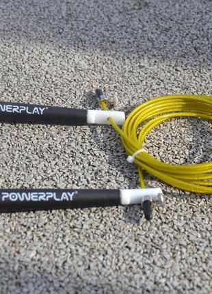 Скакалка швидкісна powerplay 4202 ultra speed rope жовта (2,9m.)10 фото