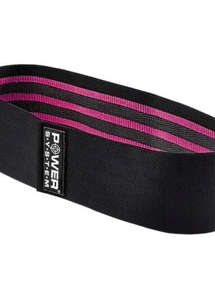 Тканева гумка для фітнесу та спорту power system ps-4091 booty band lvl 1 black/pink (d_64 см. 18-23кг.)