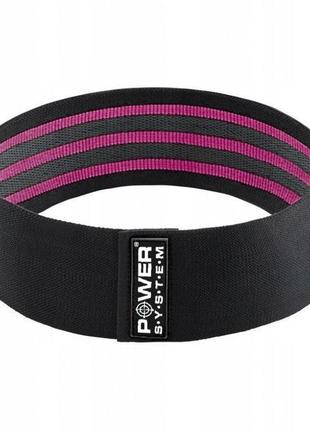 Тканева гумка для фітнесу та спорту power system ps-4091 booty band lvl 1 black/pink (d_64 см. навантаження 18-23кг.)2 фото