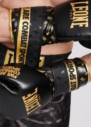 Боксерские перчатки leone dna black 10 ун.9 фото