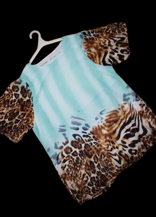 Туніка-сукня пляжна шифонова з леопардовим принтом2 фото