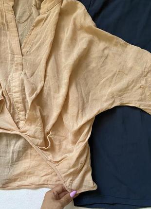 Хлопковая рубашка оверсайз, ассиметричная рубашка oversize, пудровая блуза mudo collection6 фото