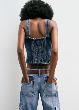 Zara женский джинсовый топ
