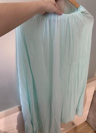 Нежная длинная юбка мята мятный3 фото