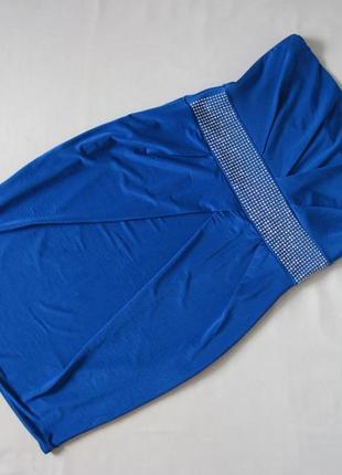 Яскраве синє плаття бюстьє спідниця тюльпан3 фото