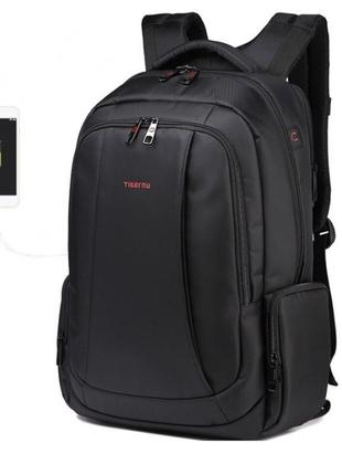 Рюкзак міський tigernu t-b3143 u для ноутбука 15.6" з usb об'єм 26л. чорний (кодовий замок у подарунок)