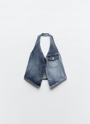 Zara женский джинсовый топ3 фото