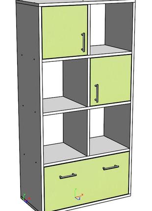 Дитячий стелаж, сталаж шафа, з ящиком, телескопічні напрямні лдсп st-1831 фото