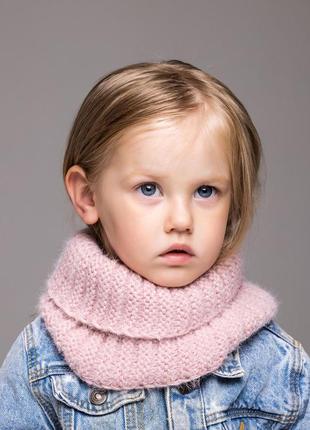 Манишка снуд аміна d997 шарф хомут для девочки и мальчика 20х17 см детский зимний теплый шарфик ангора на шею
