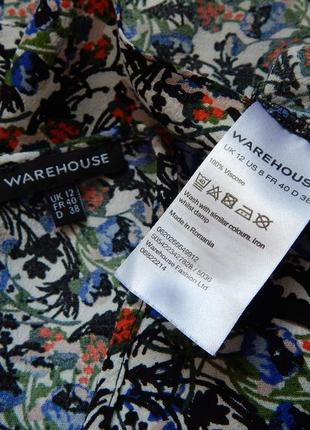 Блуза в цветочный принт от warehouse (размер 10-12)5 фото