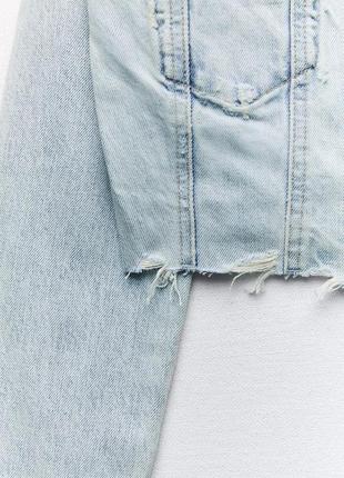 Zara в наличии женский джинсовый асимметричный топ5 фото