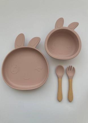 Набір дитячого силіконового посуду для першого прикорму, 6 предметів3 фото