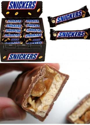 Упаковка батончиков snickers 50г (40шт)2 фото