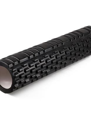 Массажный роллер ef-2037 easyfit grid roller 60 см v.3.1 черный